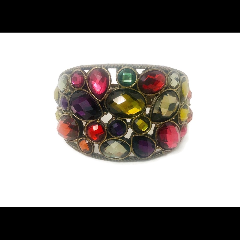Bejeweled Antique Bronze Cuff Bracelet